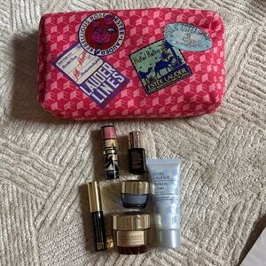 Estee Lauder Skincare Bundle with Pink, Blue, Gold, White Accents